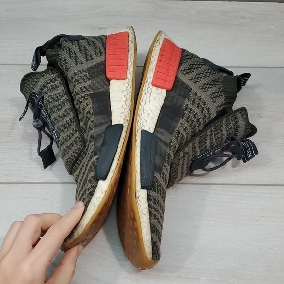 Adidas NMD TS1 Primeknit Shoes Night Cargo Base Green Black Sneakers Men Sz 9.5 main image 10